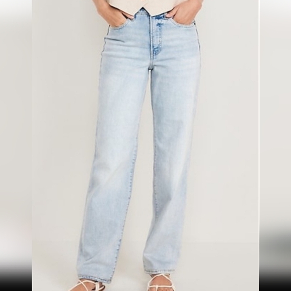 Old Navy O.G. Loose High-Rise Jeans 8 Tall Light Blue